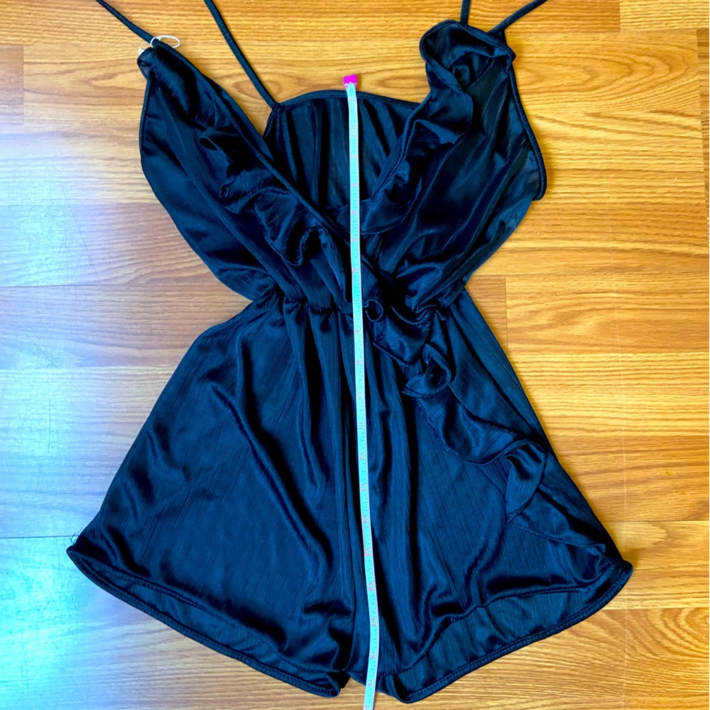 Vintage 80s Sheer romper with ruffled detail